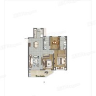 融创江语海130㎡户型 3室2厅2卫1厨