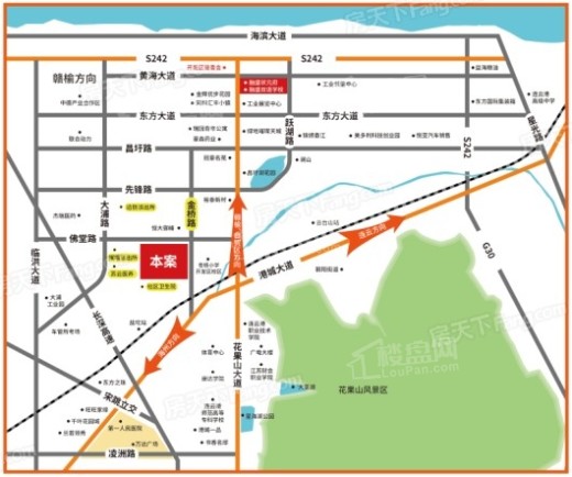 融盛·猴嘴生活广场交通图