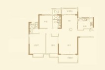 恒大·观澜府123.72平户型 3室2厅2卫1厨