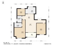 上海东亚威尼斯公馆世家C'户型 3室2厅2卫1厨