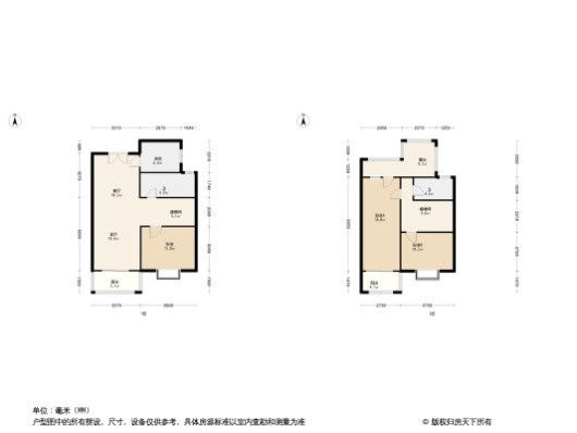 海玥瀜庭3居室户型图