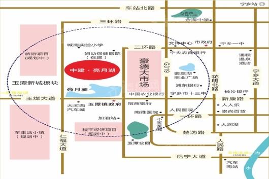 中建亮月湖区位图