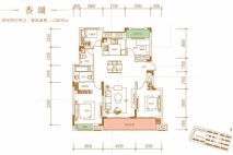 奥园世家香颂-洋房120.78平户型 4室2厅2卫1厨