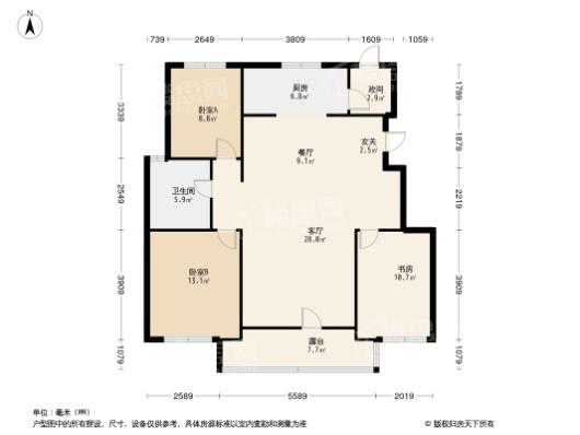 中粮·锦云天城3居室户型图