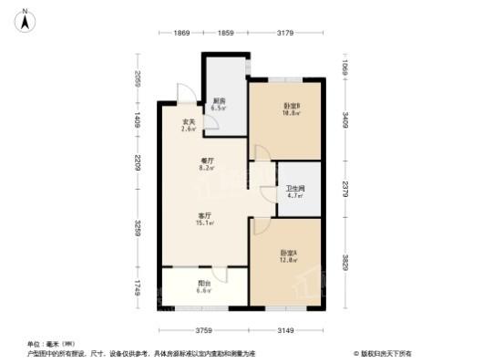 中粮·锦云天城2居室户型图