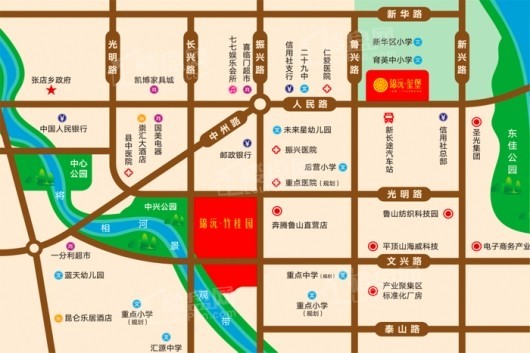 鲁山锦沅竹桂园交通图