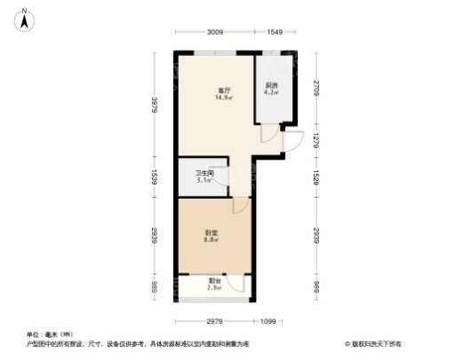 福美健康城1居室户型图