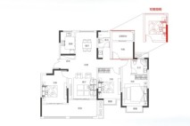 翰墨府建面约135方 4室2厅2卫1厨