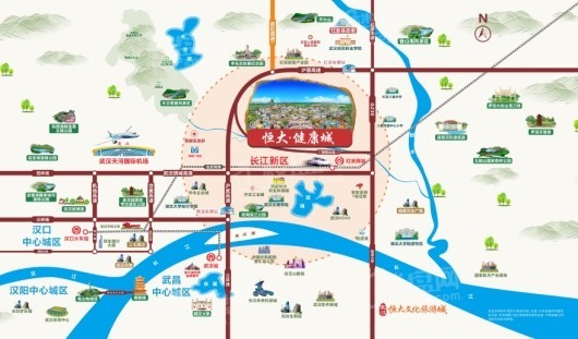 武汉恒大健康城区位图