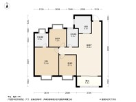 武汉恒大健康城2、8号楼建面约100.82平米户型 3室2厅2卫1厨