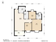 武汉恒大健康城2、8#建面约100.82平户型 3室2厅2卫1厨