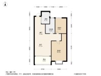 恒瑞·都市荟G2户型 81.26㎡ 两室两厅一卫 2室2厅1卫1厨