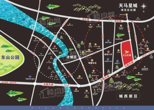 天马星城交通图