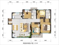 绿地西安世界中心小高层C户型 4室2厅2卫1厨