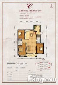 中天·书香庭院C1户型 3室2厅2卫1厨