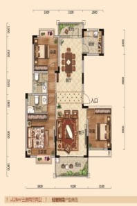 世鑫·祥府约128㎡户型 3室2厅2卫1厨