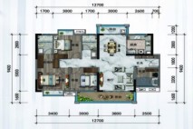 奥园万山天玺C1户型 4室2厅2卫1厨