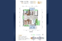 恒通华府1号楼01户型 3室2厅1卫1厨