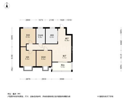 郑州华侨城3居室户型图