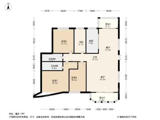 腾威城4居室户型图