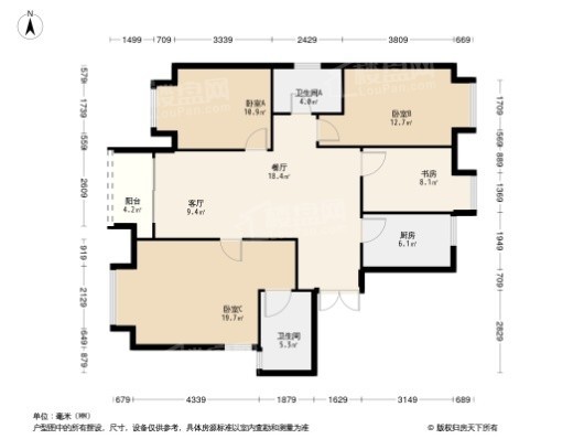 中州府4居室户型图