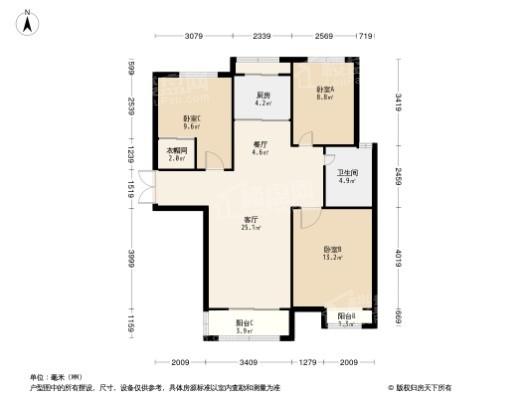 荣邦城3居室户型图