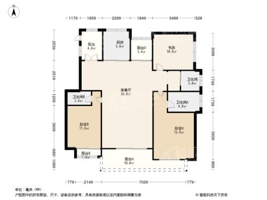 荣邦城3居室户型图