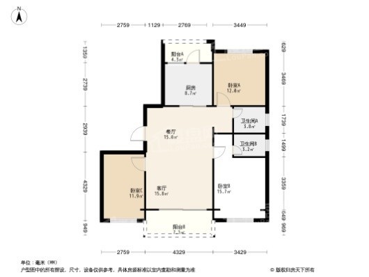 碧桂园生态城3居室户型图