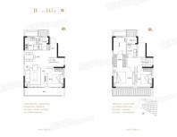 融创御栖玖里B户型-上叠 3室2厅2卫1厨