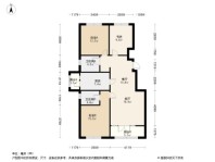 水墨林溪Ⅲ期腾龙家园3居室户型图 3室2厅2卫1厨