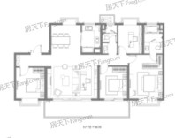 南京云际花园B户型140㎡ 4室2厅2卫1厨