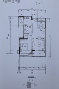 顺和雅苑A座B户型 1室2厅1卫1厨