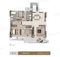 郑州世茂海峡国际城高层112㎡户型 3室2厅2卫1厨