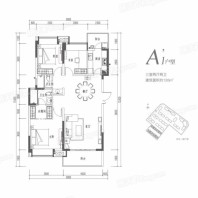 翠怡峰荟A1'户型 3室2厅2卫1厨