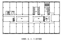 绿地万科云都会项目4、5、8、12层平面图 1室