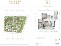 交投星月湖畔B1户型 3室2厅2卫1厨