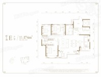 建发央玺E户型 4室2厅2卫1厨