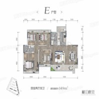 人居樾江峰荟E户型 4室2厅2卫1厨