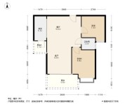 五矿西湖未来城C2户型 2室2厅1卫1厨