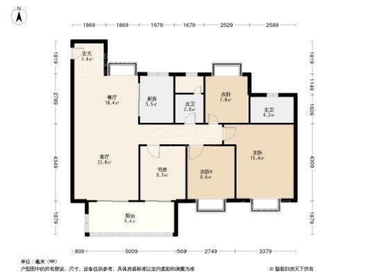 宋都·如意长江4居室户型图