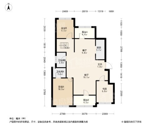 中粮·锦云天城3居室户型图