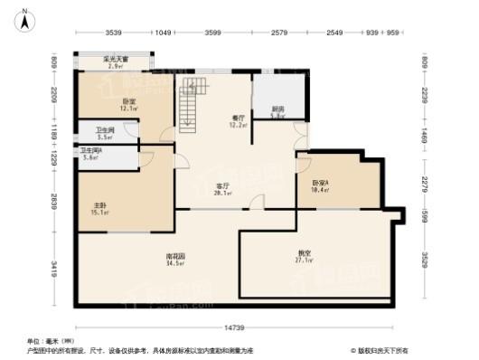 中金·时代启城RD1 94㎡一楼户型 3室2厅2卫1厨