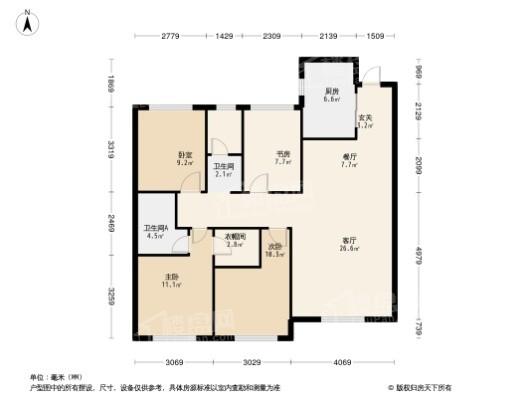 金地·悦城大境4居室户型图