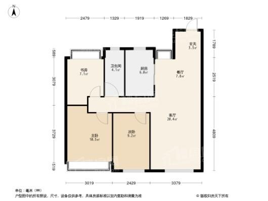 金地·悦城大境3居室户型图