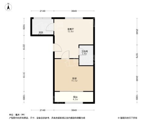 圣丰御景湾1居室户型图