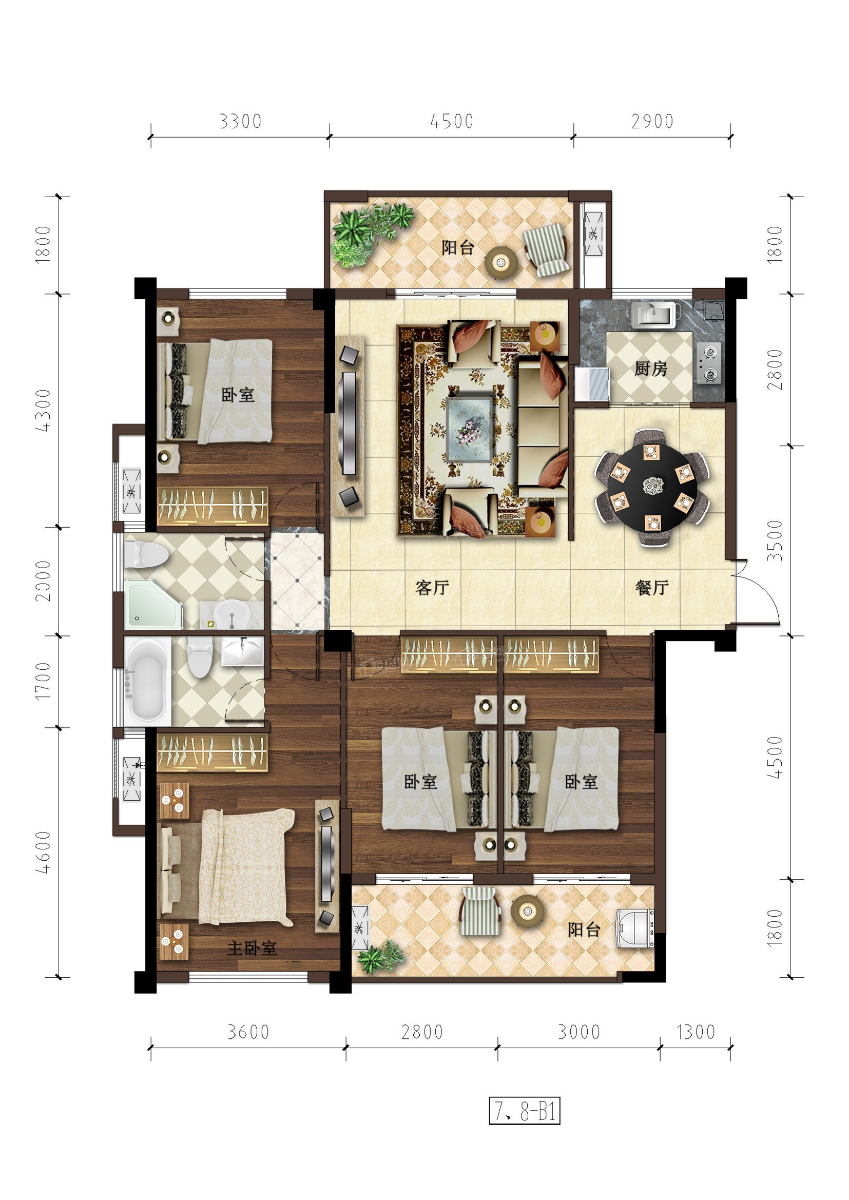 福州鼎弘东湖湾4室2厅2卫户型图-福州楼盘网