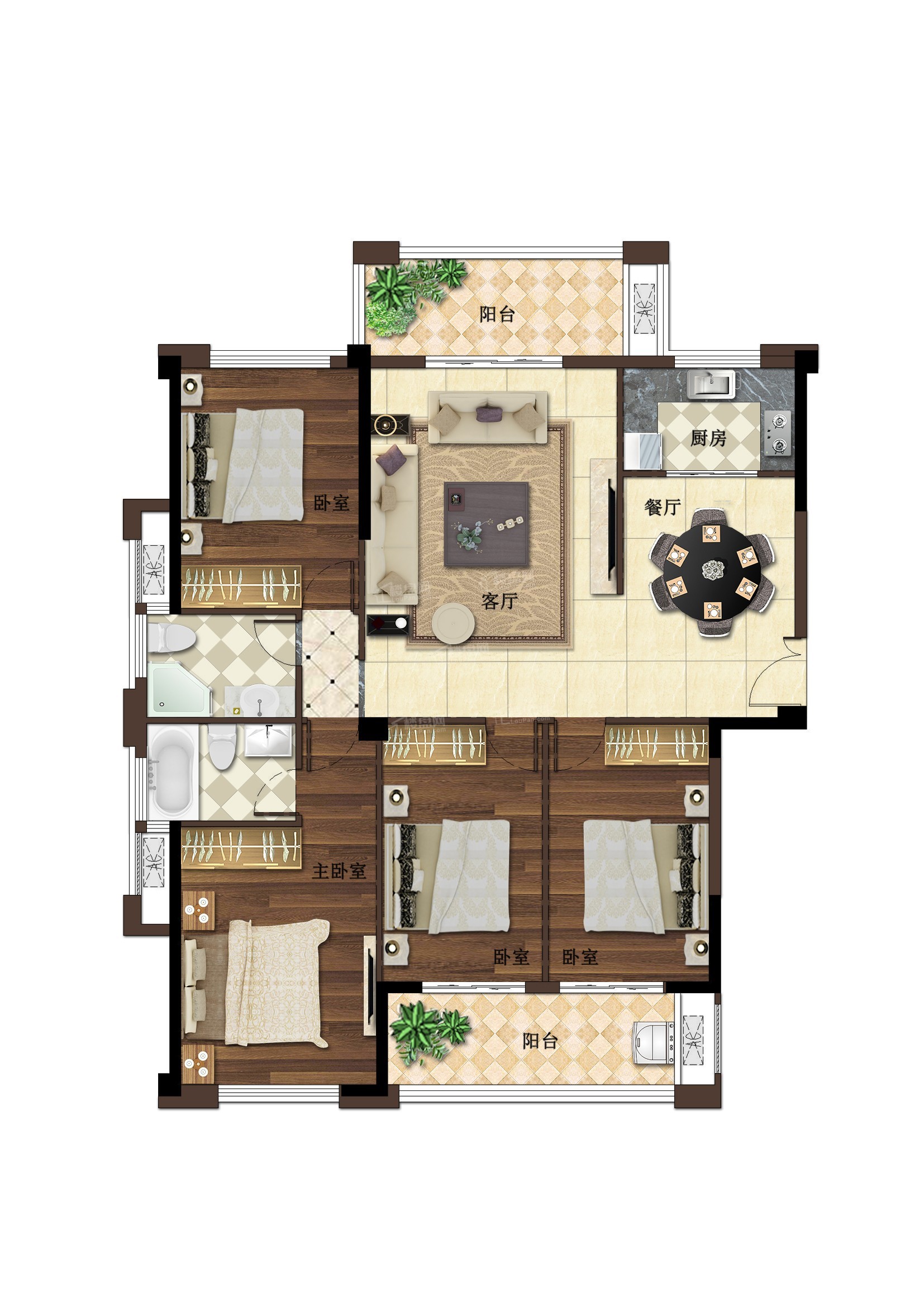 福州鼎弘东湖湾1室1厅1卫户型图-福州楼盘网