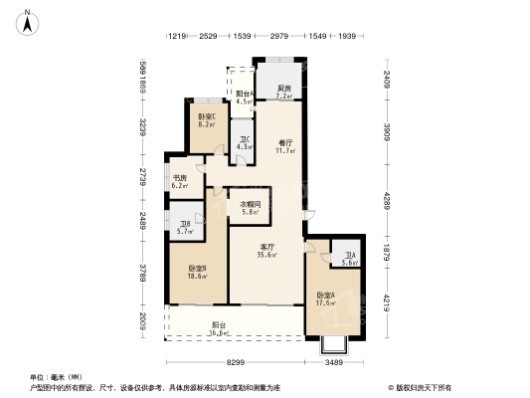 郑州雅颂居4居室户型图