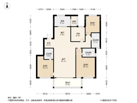 碧源荣府4居室户型图