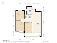 富力金禧悦城B户型 3室2厅1卫1厨